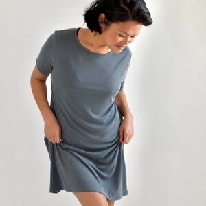 Altar Houseline | Women Gray Blue Dress Size XS Sammy Shirt Minimalist Casual
